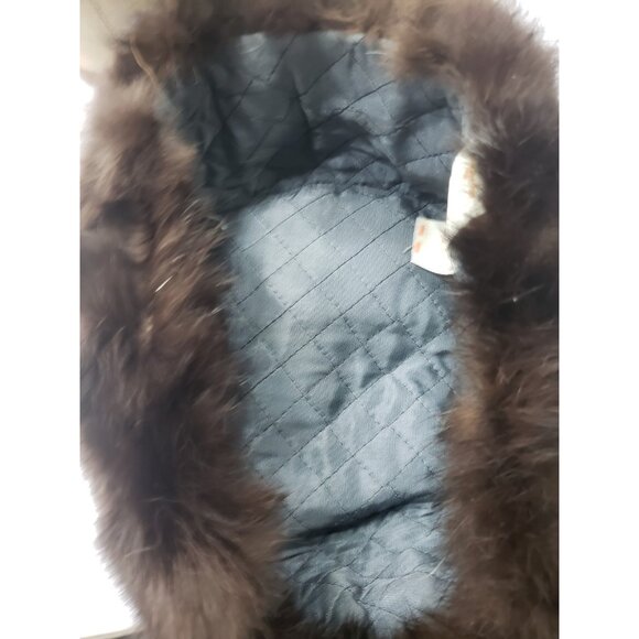 Vtg Soviet ukranian winter Hat ushanka Brown USSR Russian Fur Hat W/ Ear Flaps main image 6
